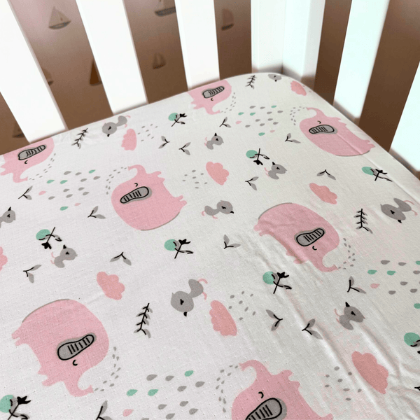 Happy Cot Baby Cot 100% Cotton Fitted Sheet - Dreamy Pink