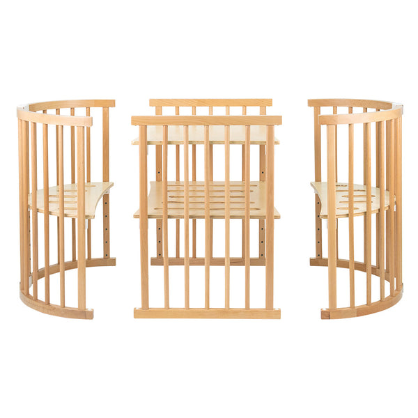 Happy Cot Happy Forever 7-in-1 Convertible Oval Baby Cot - Natural