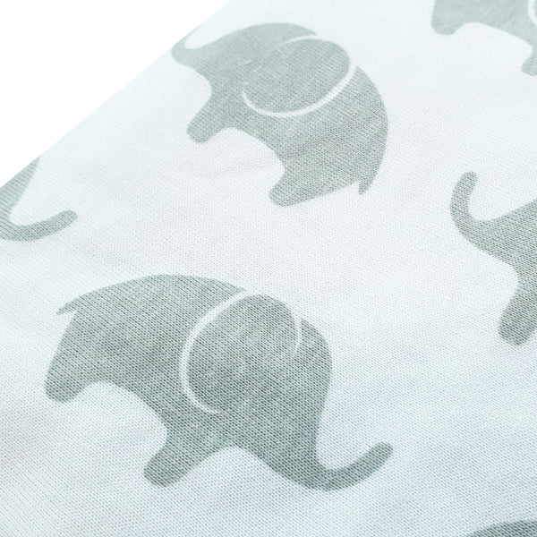 100% Cotton Fitted Sheet - Grey Elephants