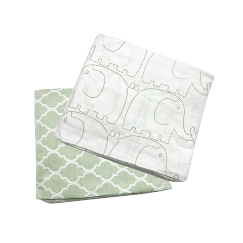 100% Cotton Fitted Sheet - Eleplay (Pack of 2)